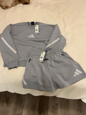 Adidas ZNE crew sweatshirt and shorts set